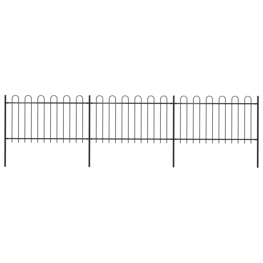 Valla De Jardín Con Puntas De Aro Acero Negro 5,1x1 M / Vetonek_4