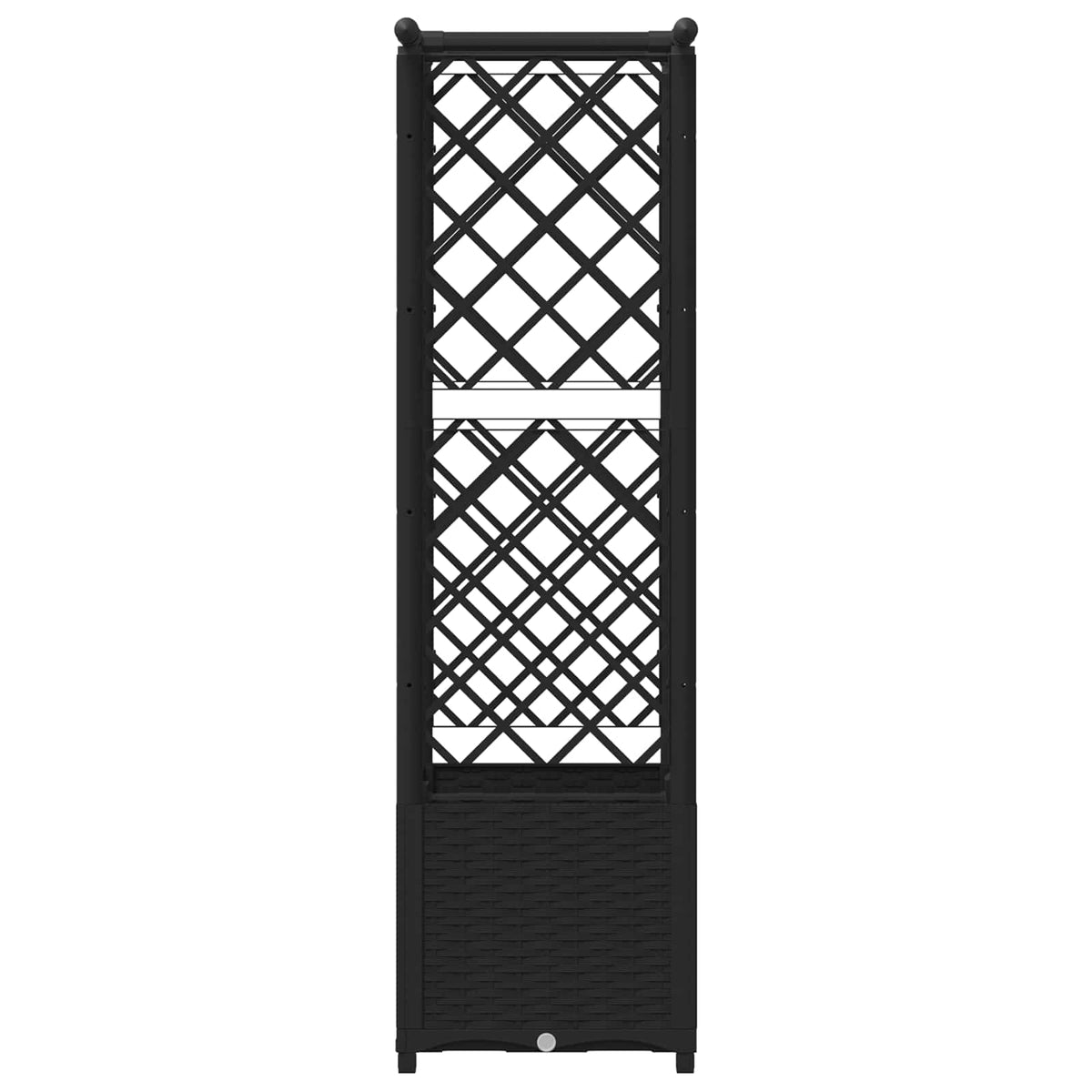 Cama Elevada Con Trellis Y Techo Negro 124,5 X 40 X 136 Cm Pp_4