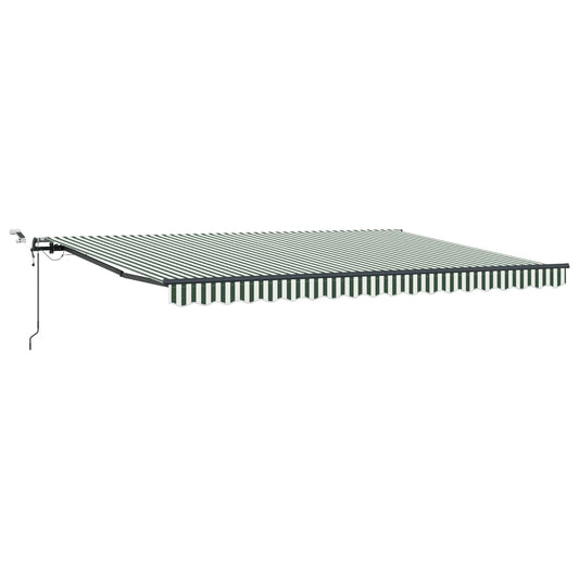 Toldo Retráctil Verde Y Blanco 450 X 350 Cm Poliéster_0