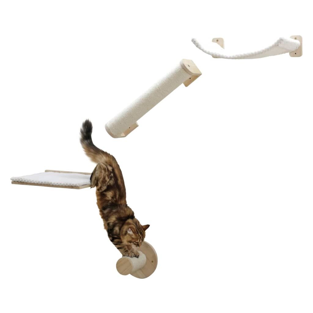 Kerbl Recorrido Mural Para Gatos Alps Blanco Y Natural 52x14x33 Cm_4