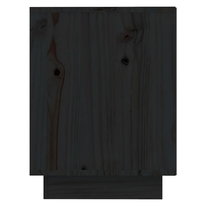 Armario Zapatero De Madera Maciza De Pino Negro 110x34x45 Cm / Vetonek_4