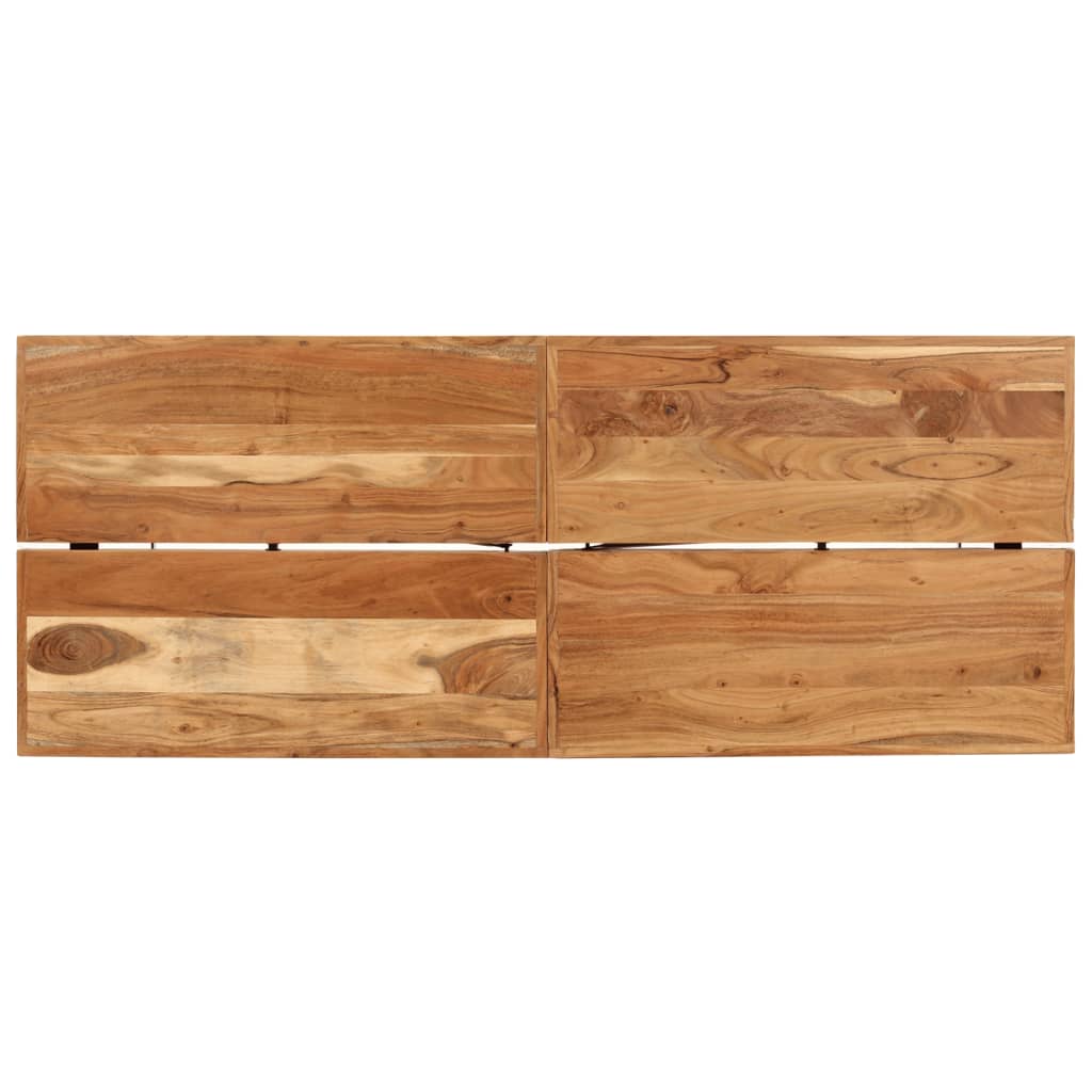 Mesa Alta De Hierro Y Madera Maciza De Acacia 180x70x107 Cm_2