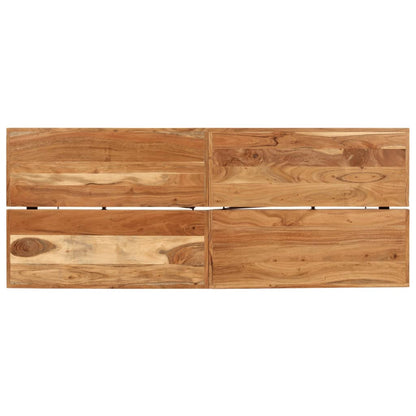 Mesa Alta De Hierro Y Madera Maciza De Acacia 180x70x107 Cm_2
