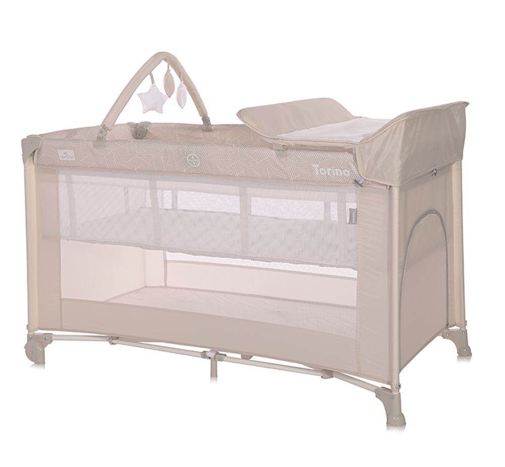 Cuna De Viaje Con Cambiador Torino Plus (2 Niveles) Fog Striped_0
