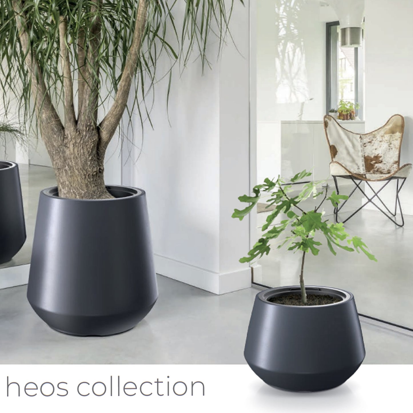 Maceta Heos 51l., Con Depósito, Dimensiones (mm) 439x439x440, Color Antracita