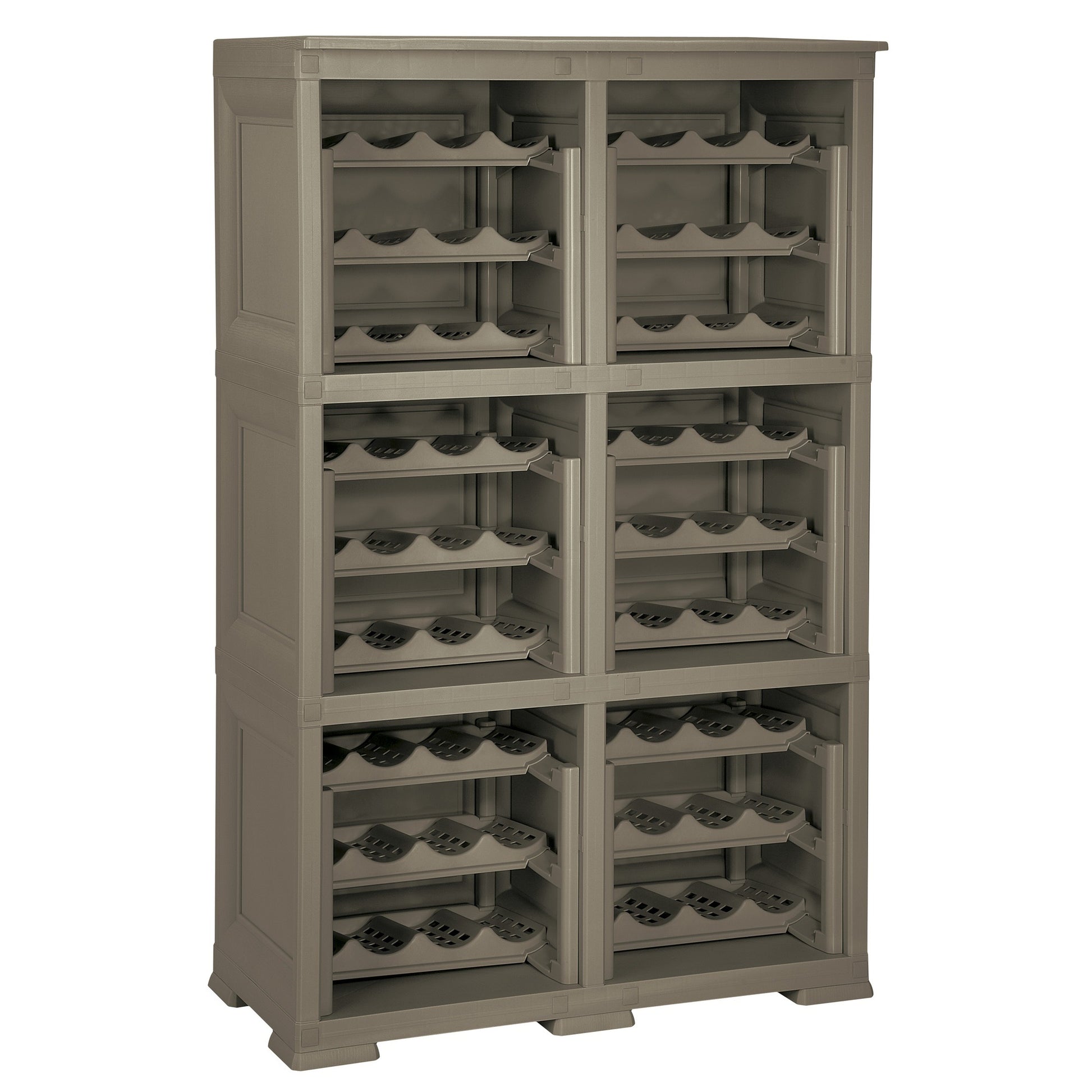 6 Estantería De Almacenamiento Modular Con Estante Para 72 Botellas Wengué_0