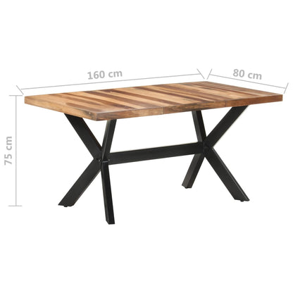 Mesa De Comedor De Madera Acacia Acabado Miel 160x80x75 Cm_4