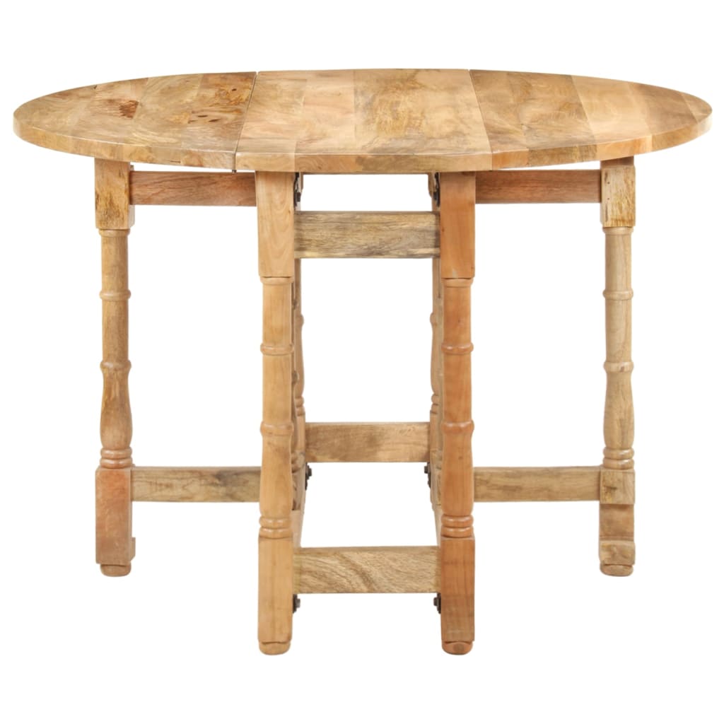 Mesa De Comedor Redonda De Madera Maciza De Mango 110x76 Cm_1