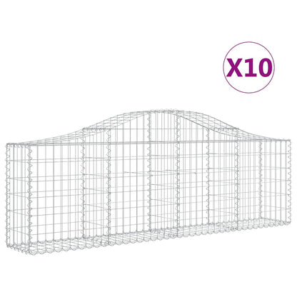 Cestas De Gaviones 10 Uds Forma De Arco Hierro 200x30x60/80 Cm_0