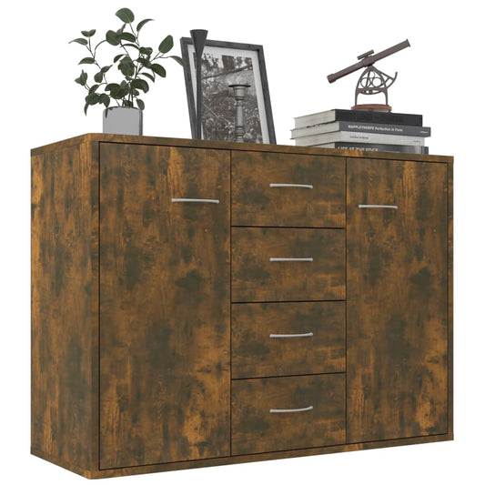 Aparador Madera Contrachapada Color Roble Ahumado 88x30x65 Cm / Vetonek_0
