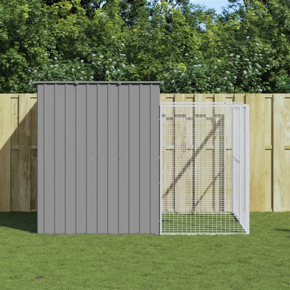 Vidaxl Caseta Perros Corral Acero Galvanizado Gris Claro 214x253x181cm_1
