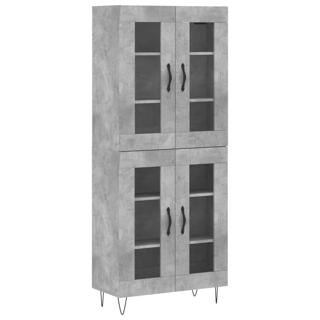 Aparador Alto Madera Contrachapada Gris Hormigón 69,5x34x180 Cm_1