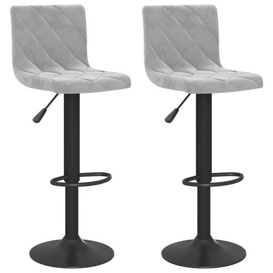 Vidaxl Taburetes De Cocina 2 Unidades Terciopelo Gris Claro_0