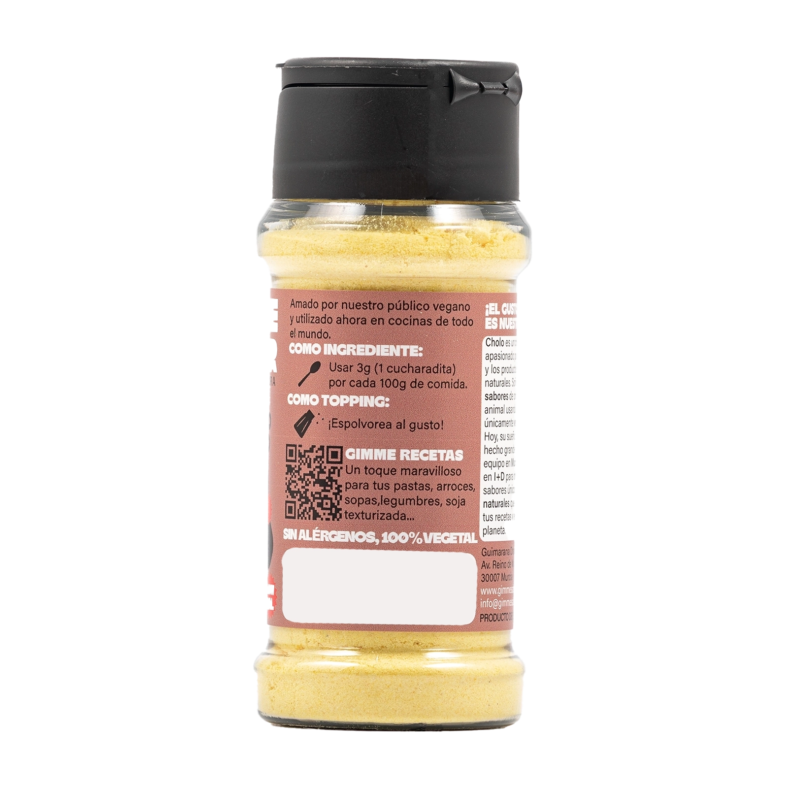 Sazonador Vegetal Sabor A Queso Parmesano 55g | Sin Gluten, Sin Alérgenos | Gimme Sabor_3