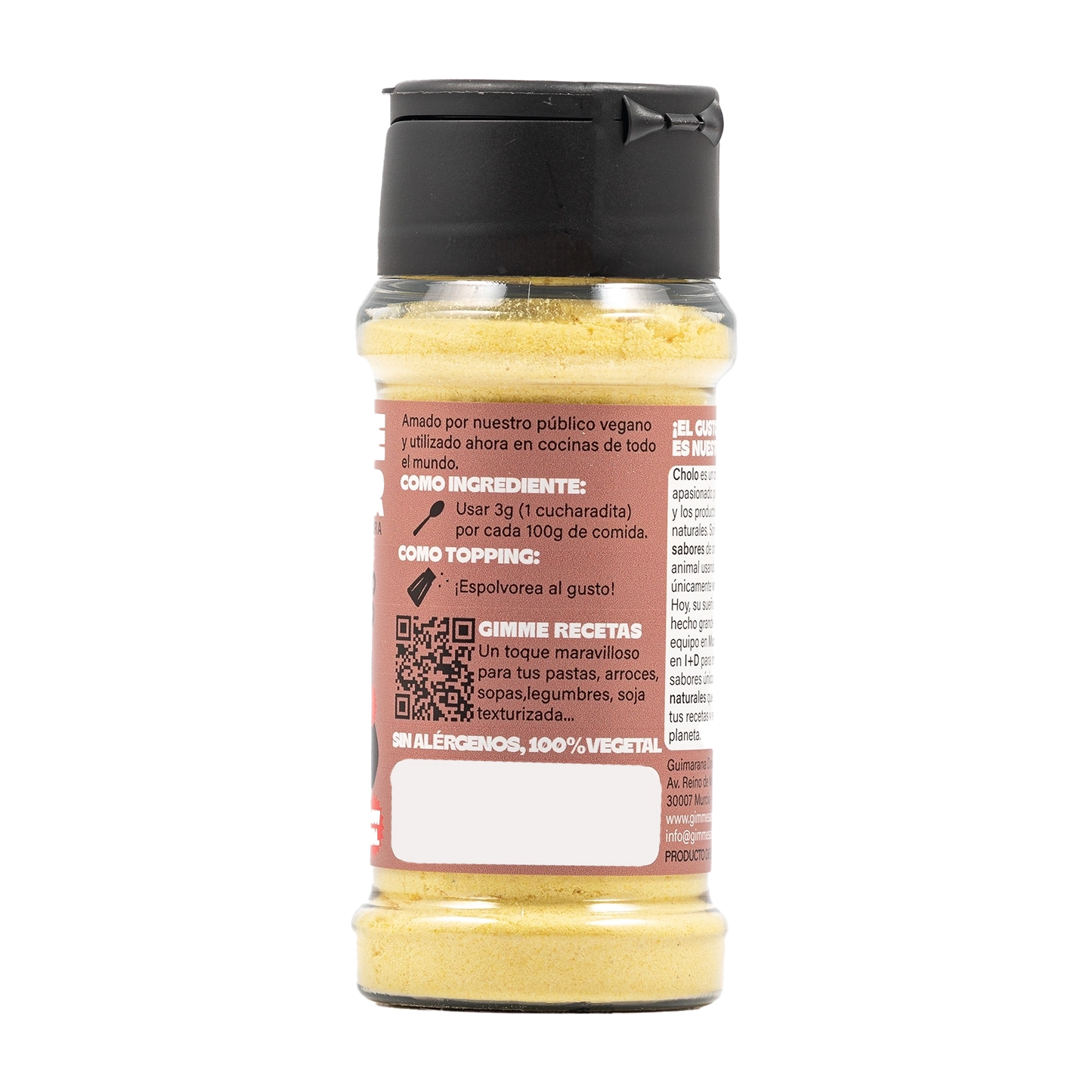 Sazonador Vegetal Sabor A Queso Parmesano 55g | Sin Gluten, Sin Alérgenos | Gimme Sabor