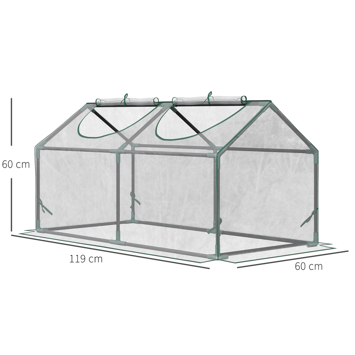 Invernadero De Terraza Outsunny Acero, Pvc Transparente 120x60x60 Cm_2
