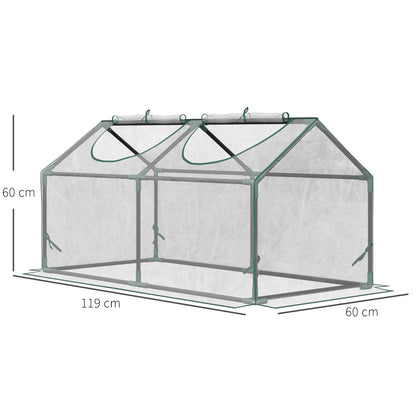 Invernadero De Terraza Outsunny Acero, Pvc Transparente 120x60x60 Cm_2