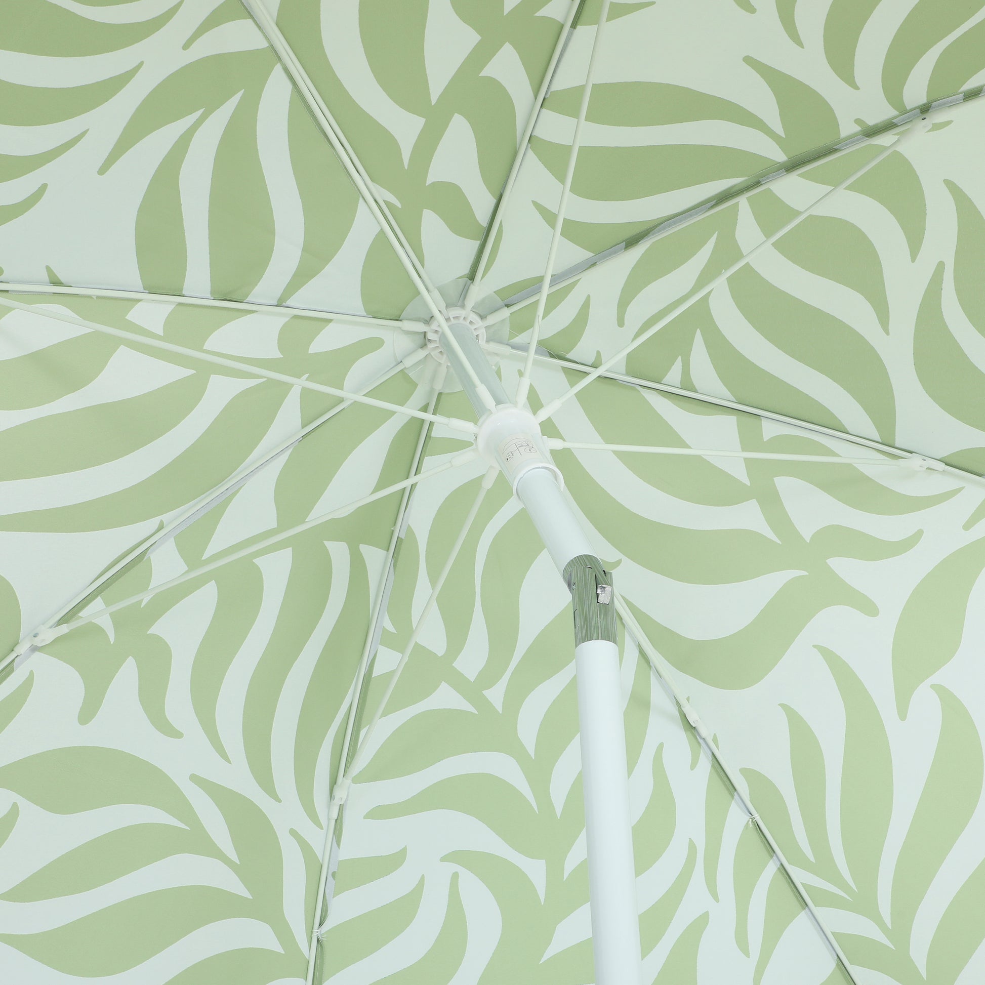 Outsunny Sombrilla De Playa Con Flecos Ø180cm Altura Ajustable Inclinación Verde_3