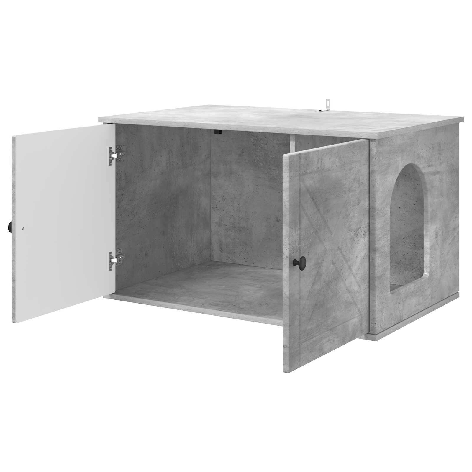 Casa Para Gatos Concreto 85 X 55 X 50 Cm Madera De Ingeniería_4