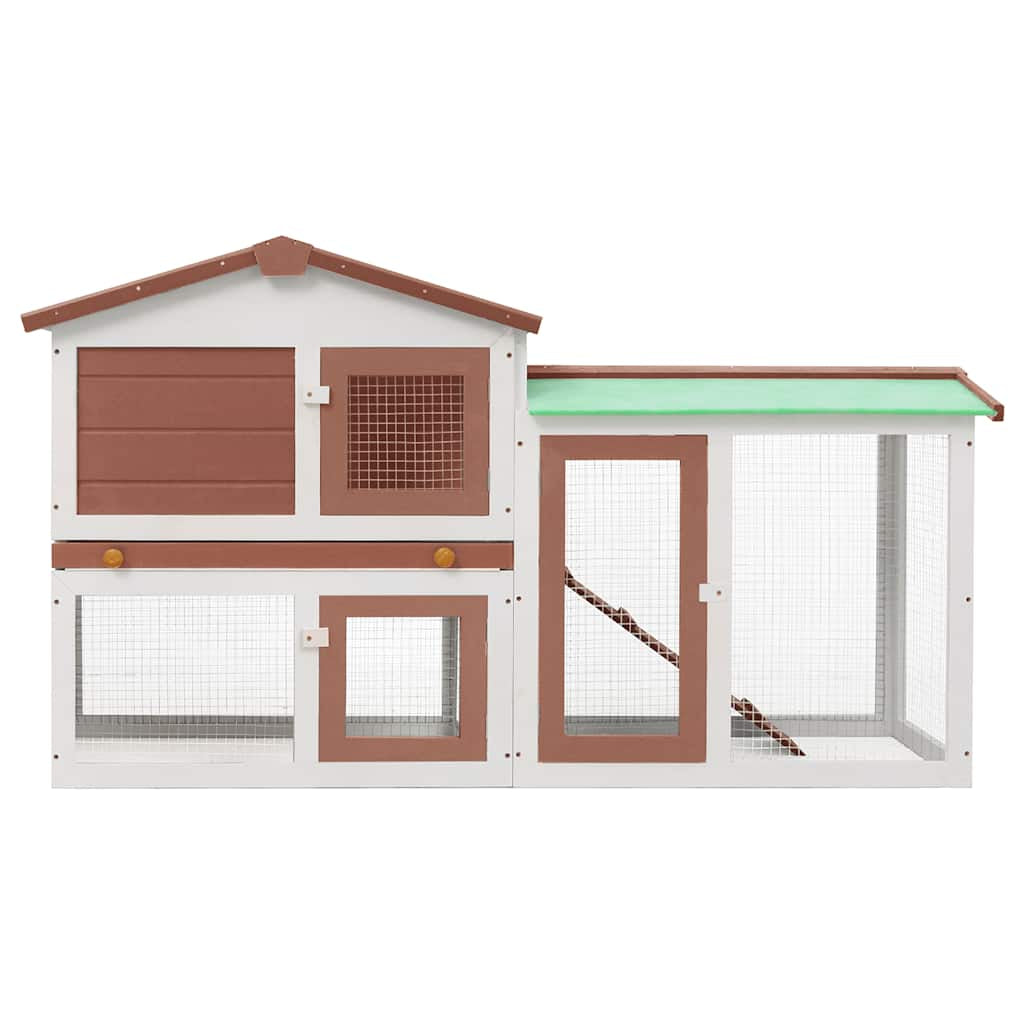 Vidaxl Jaula De Animales Grande Madera Marrón Y Blanco 145x45x84 Cm_3