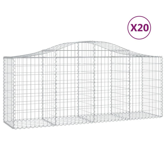 Cestas De Gaviones 20 Uds Forma De Arco Hierro 200x50x80/100 Cm_0
