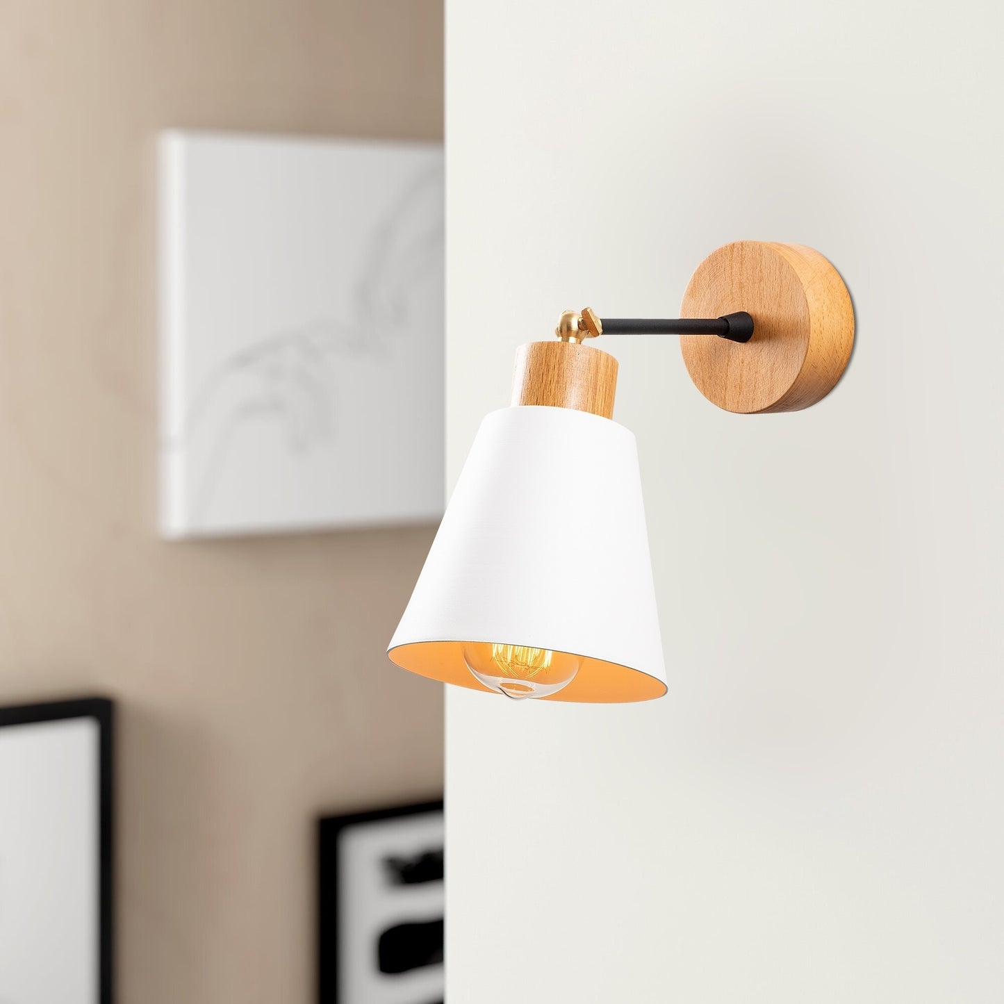 Aplique De Pared, Metal , Blanco, 14x14x25, Casquillo E 27 Max 40 W_4