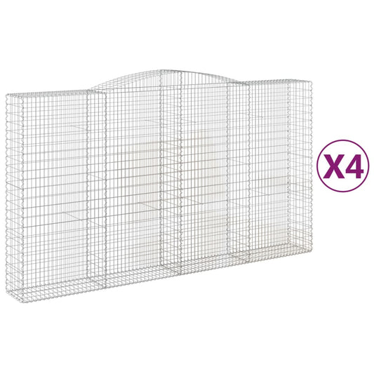 Cestas De Gaviones 4 Uds Forma De Arco Hierro 400x50x220/240 Cm_0