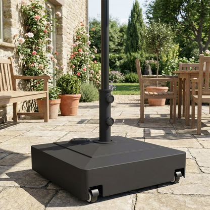 Outsunny Base Para Sombrilla De Hdpe Cuadrada Con Ruedas Rellenable Arena 61 Kg_4