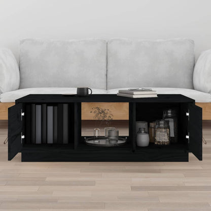 Mesa De Centro De Madera Maciza De Pino Negro 100x50x35 Cm_1