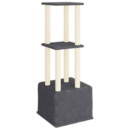 Vidaxl Rascador Para Gatos Con Postes De Sisal Gris Oscuro 133,5 Cm_4