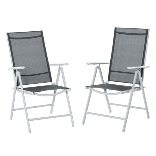 Outsunny 2 Sillas De Jardín Plegables Aluminio Con Respaldo Ajustable_0