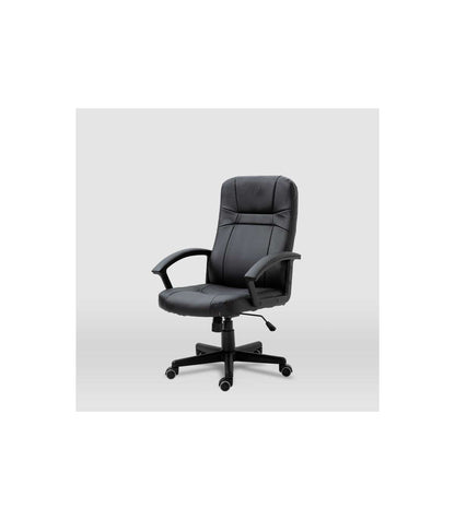 Silla De Oficina Elsa En Piel Sintética Negra. Alto: 100-110, Ancho: 65, Fondo: 68._1
