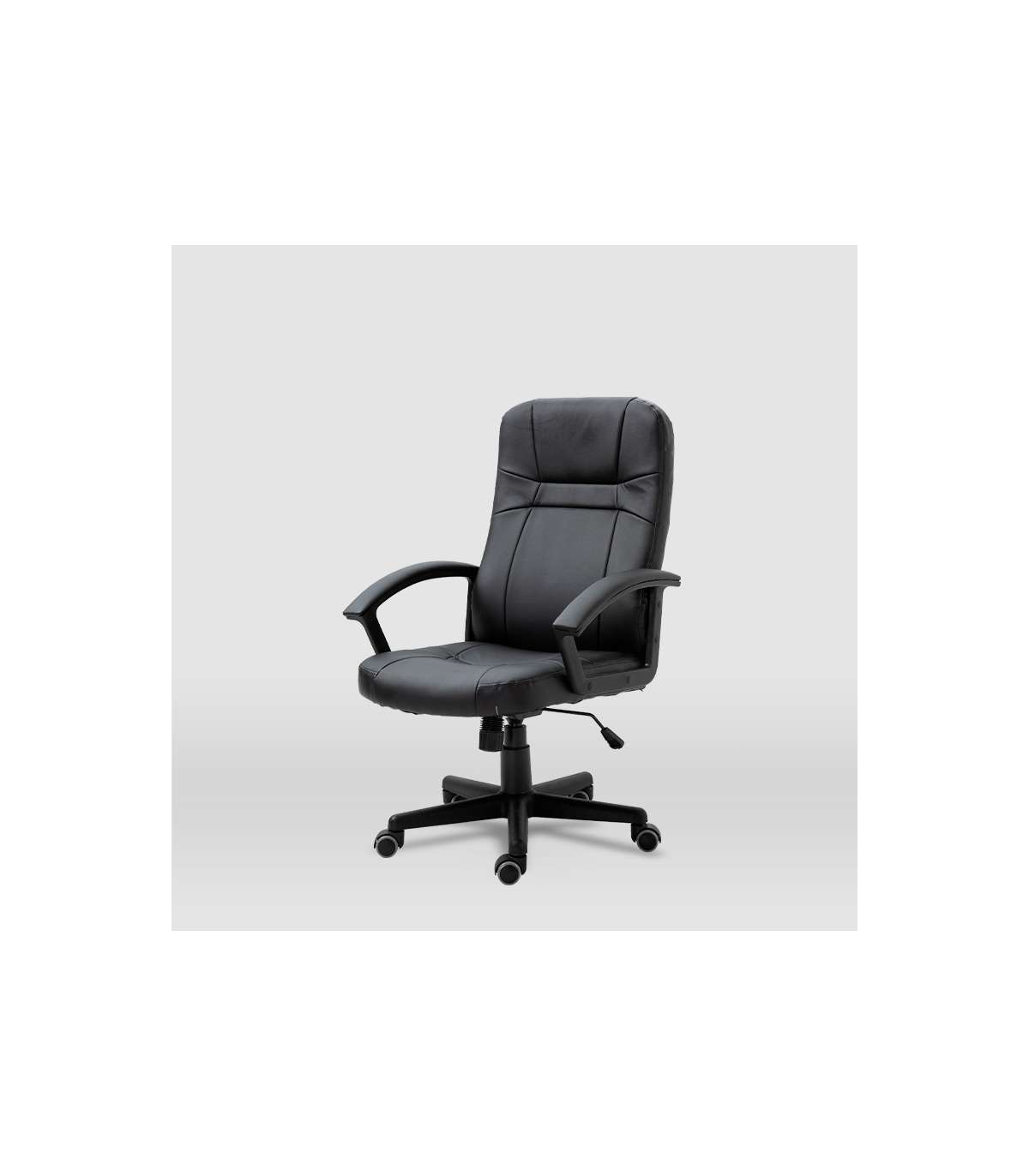 Silla De Oficina Elsa En Piel Sintética Negra. Alto: 100-110, Ancho: 65, Fondo: 68._4