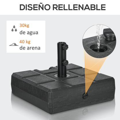 Outsunny Base De Sombrilla Rellenable De Agua 30 Kg Y Arena 40 Kg 49x49x36,5 Cm_4