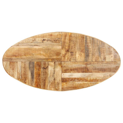 Mesa De Comedor Ovalada Madera Demango Rugosa 200x100x75 Cm_2