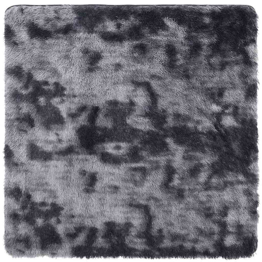 Vidaxl Alfombra De Pelo Largo Navarra Gris Oscuro 120x120 Cm Poliéster_0