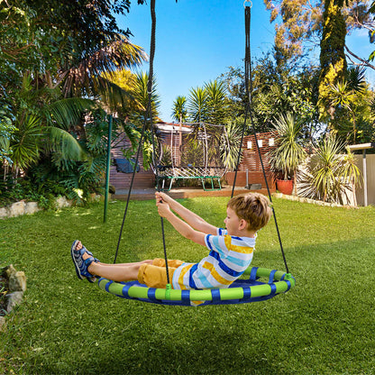 Outsunny Columpio Infantil Nido Con Altura Ajustable Carga 150kg Ø100x120-180 Cm_1