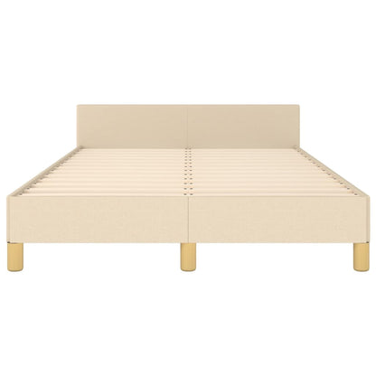 Estructura De Cama Con Cabecero De Tela Color Crema 120x200 Cm / Vetonek_4