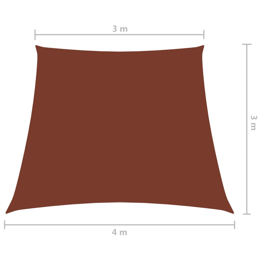 Vidaxl Toldo De Vela Trapezoidal Tela Oxford Terracota 3/4x3 M_2