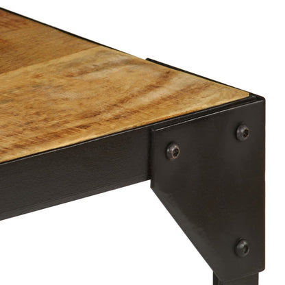 Mesa De Centro De Madera Maciza De Mango Rugosa Y Acero 110 Cm_1