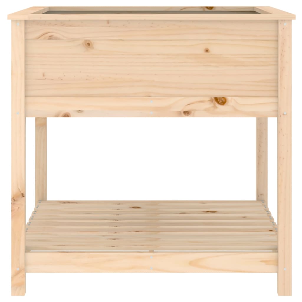 Jardinera Con Estante Madera Maciza De Pino 82,5x82,5x81 Cm_5