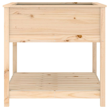 Jardinera Con Estante Madera Maciza De Pino 82,5x82,5x81 Cm_5
