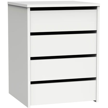Cajonera Armario 4 Cajones, Cómoda Dormitorio 63,5 (alto) X46 (ancho) X45 (fondo) Cm Sinfonier, Briebe, Clarity, Blanco_0