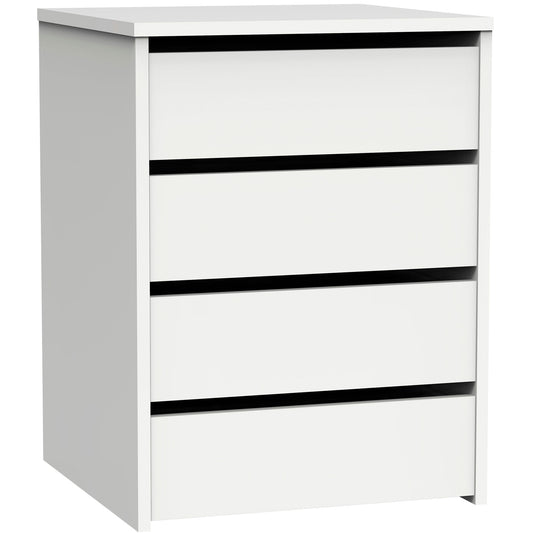 Cajonera Armario 4 Cajones, Cómoda Dormitorio 63,5 (alto) X46 (ancho) X45 (fondo) Cm Sinfonier, Briebe, Clarity, Blanco_0