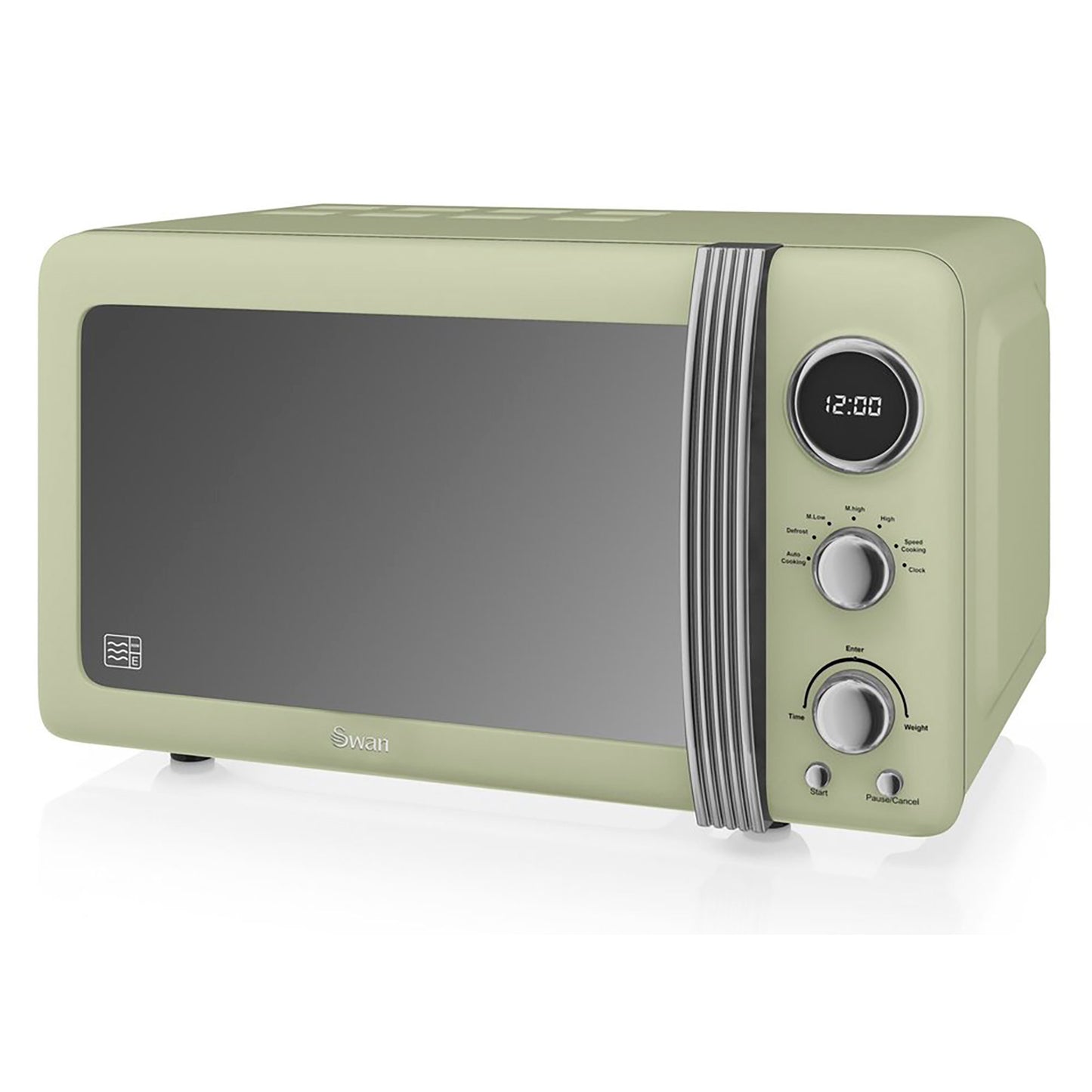 Set Desayuno Retro Hervidor Agua 1,8l, Tostadora 2 Rebanadas, Microondas Digital 20l, Vintage Swan Strp2070gneu Verde_4