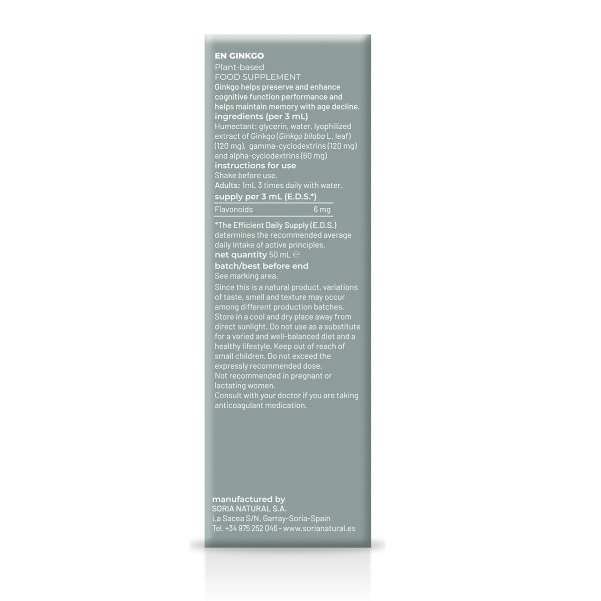 Pack 3x Extracto de Ginkgo Biloba Soria Natural, 50 ml