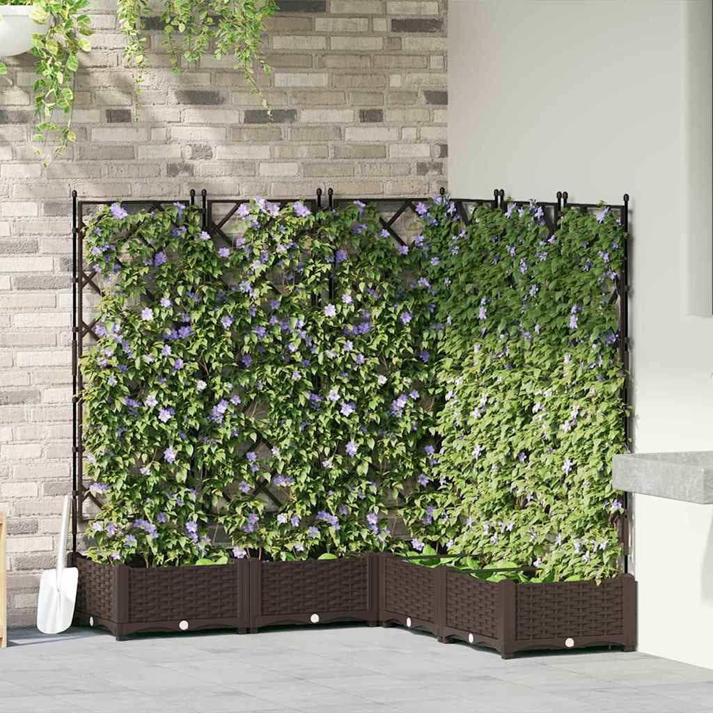 Vidaxl Maceta De Jardín Con Enrejado 5 Pcs Marrón 120 X 120 X 125.5 Cm_1