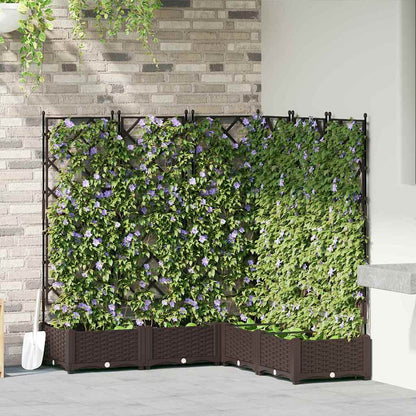 Vidaxl Maceta De Jardín Con Enrejado 5 Pcs Marrón 120 X 120 X 125.5 Cm_1