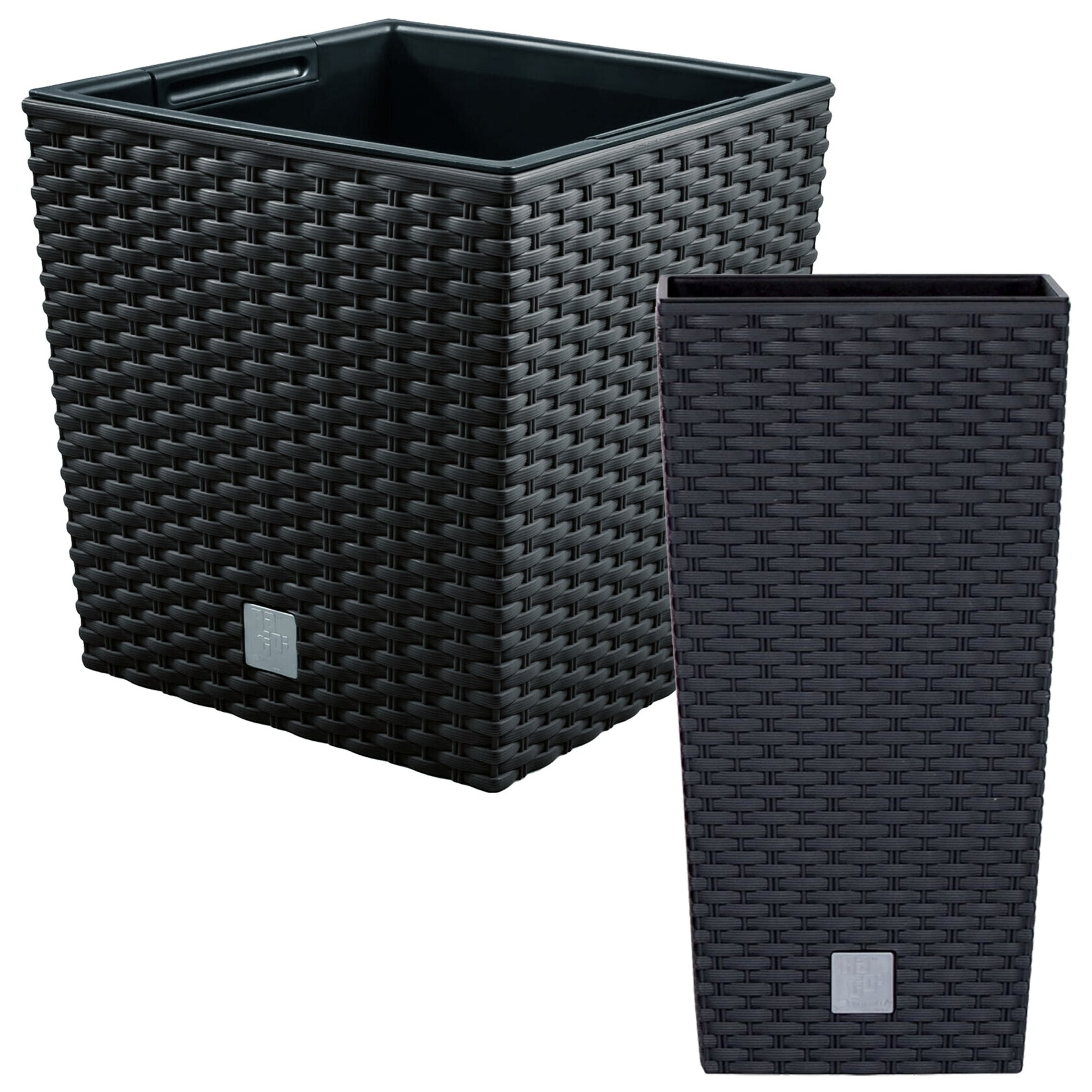 Juego Macetas Rato: Macetero 26,6 Litros Y Macetero 64 Litros En Color Antracita_0