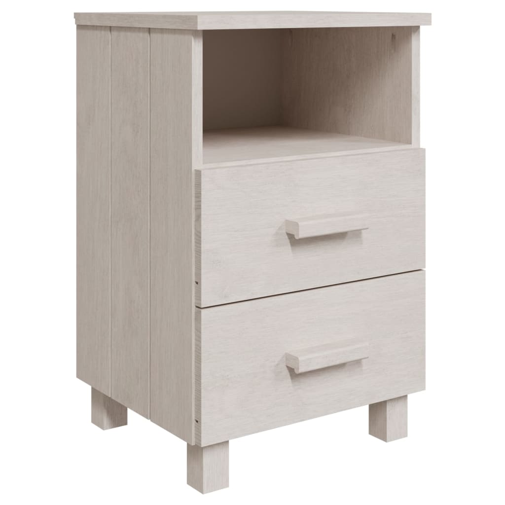 Mesitas De Noche 2 Uds Hamar Pino Macizo Blanco 40x35x62 Cm_1